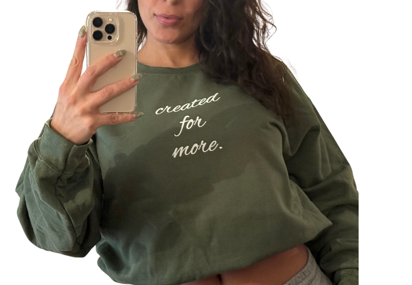 *NEW* Created for More- Crewneck Sweater- Green