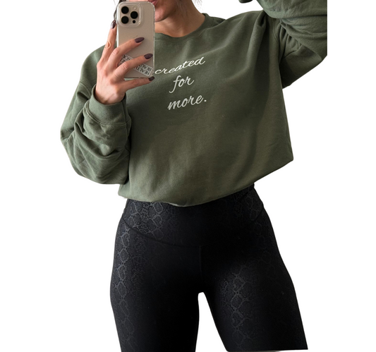 *NEW* Created for More- Crewneck Sweater- Green